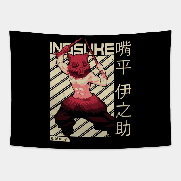 Inosuke Demon Slayer  Anime Tapestry by hnmarart