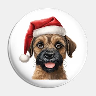 border terrier christmas Pin