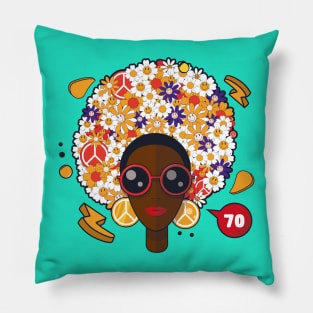 70s black girl Pillow