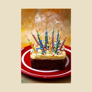 Birthday Candles On Cake Smoking T-Shirt