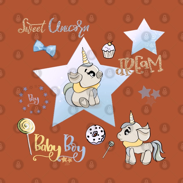 Sweet unicorn baby, unicorns mask, cartoon horses, sweet dreams by PrimeStore