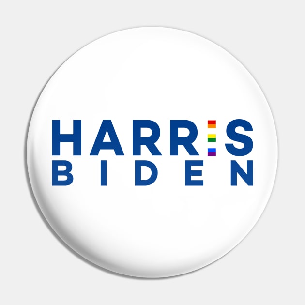 Harris Biden 2020 - Blue letters - Rainbow Pin by guayguay