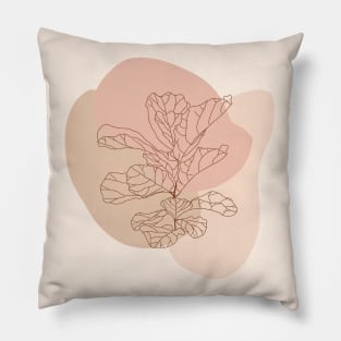 Bohemian Fiddle Leaf Fig Illustration Pillow