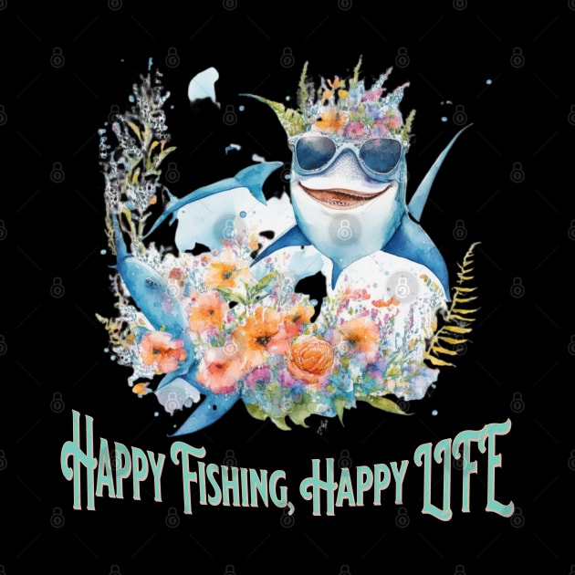 happy fishing happy life by Happysoo Art 