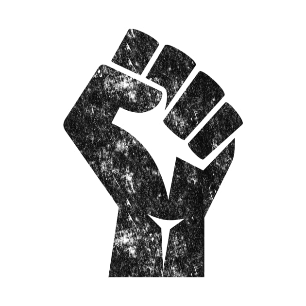 Big Black Raised Fist Salute of Unity Solidarity Resistance by terrybain