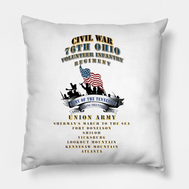 Civil War - 76th Ohio Infantry Regiment - USA - Battle X 300 Pillow by twix123844