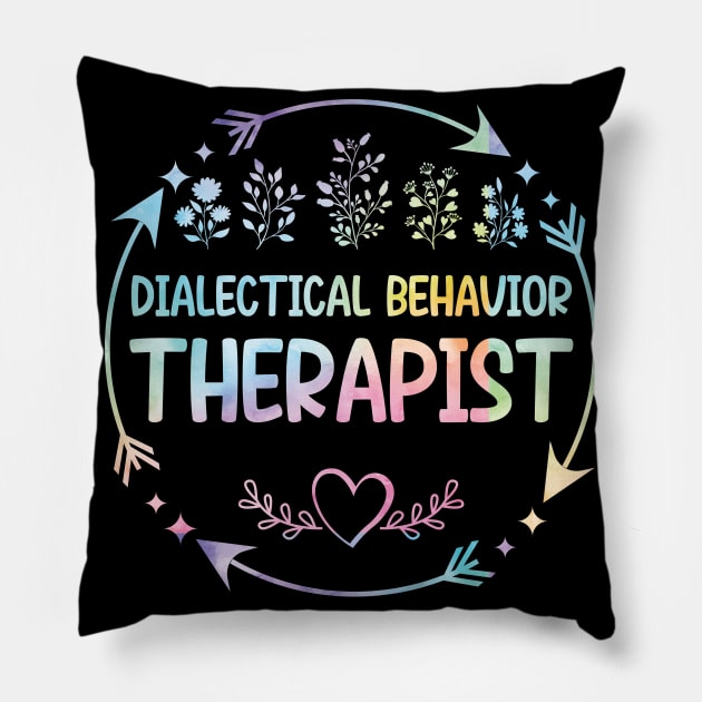 Dialectical behavior Therapist cute floral watercolor Pillow by ARTBYHM