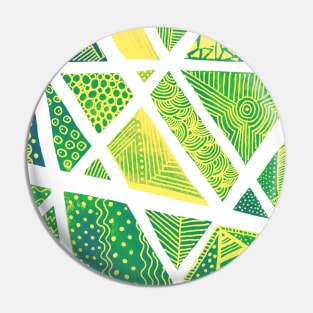 Geometric doodles - green and yellow Pin