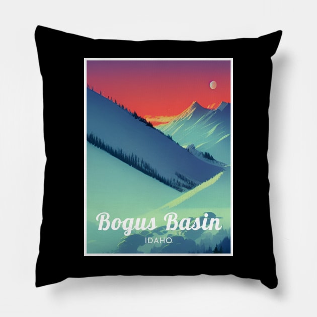 Bogus Basin Idaho United States ski Pillow by UbunTo