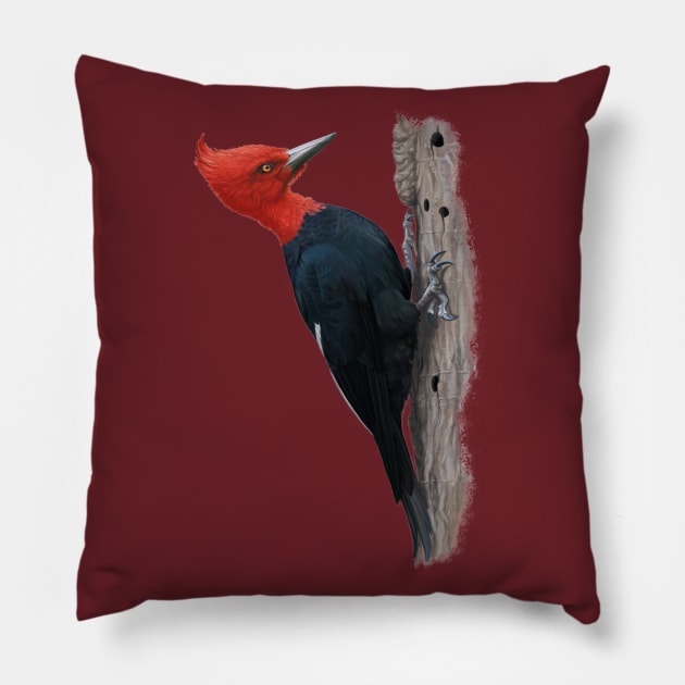 Magellanic woodpecker Pillow by uialwen