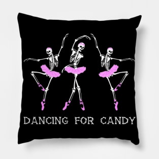 Ballet Dancing Skeleton Funny Halloween Costume Gift Pillow