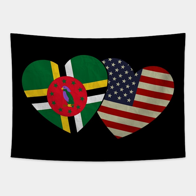 Dominican American Couple Heart Love Flag Valentines Day Tapestry by snnt