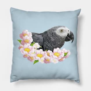 Gray parrot Pillow