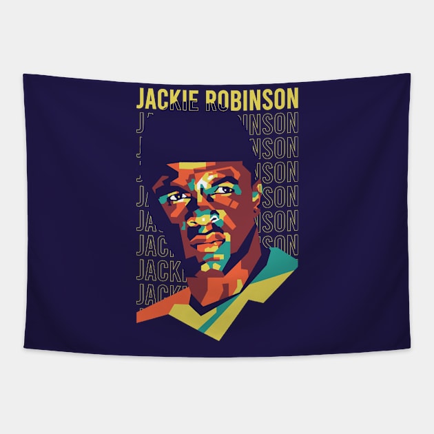 Jackie Robinson on WPAP art 2 Tapestry by pentaShop