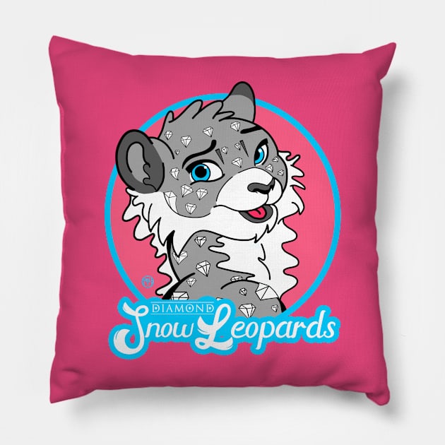 Diamond Snow Leopards Pillow by nellytrey