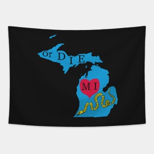 Love MI or DIE aka Love Michigan or Die Tapestry