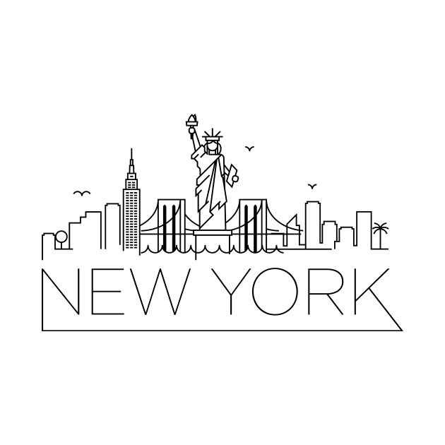 New York Minimal Skyline by kursatunsal