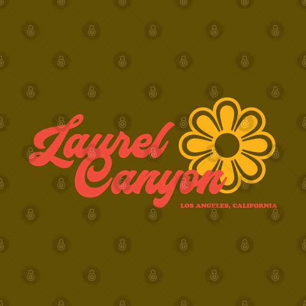 Retro Laurel Canyon flower logo - red by retropetrol