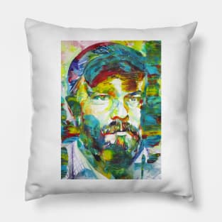 PHILIP K. DICK watercolor and acrylic portrait .1 Pillow