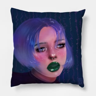 Green lipstick Pillow