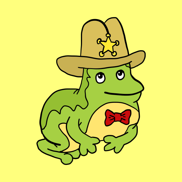 cute green frog with a cowboy hat. by JJadx