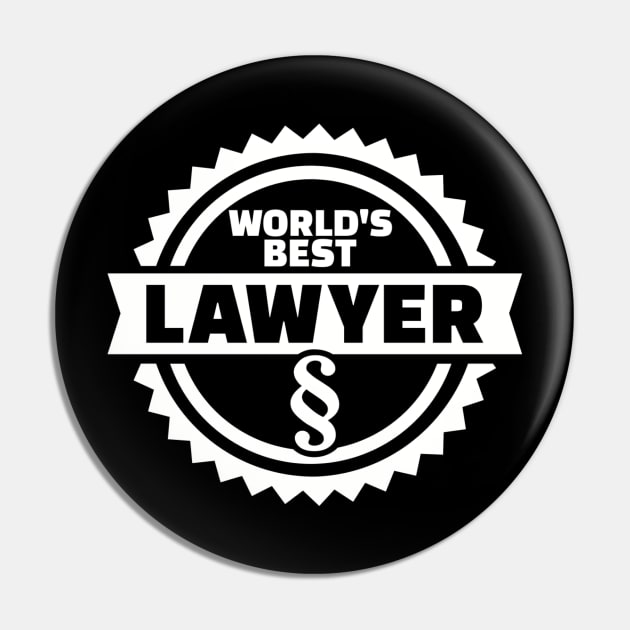 World's best Lawyer Pin by Designzz