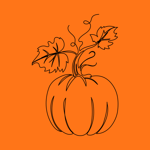 Continuous Line Drawing Pumpking by SWON Design