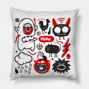 Monsters Doodle Pillow