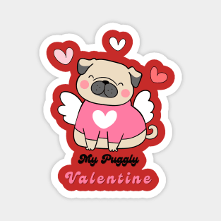 Funny Pug Valentine Magnet