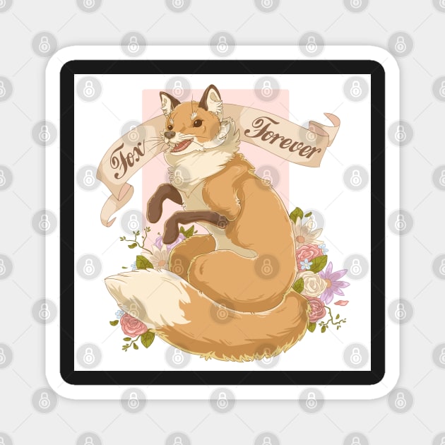 Fox forever Magnet by NatureDrawing