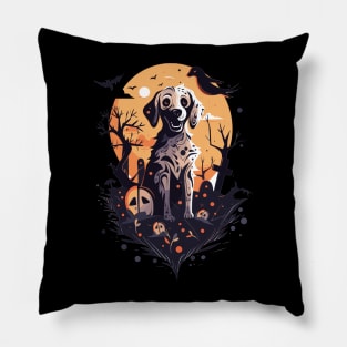 Ghostly Pup Halloween Pillow