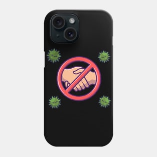 No hand shake stop sign cartoon Phone Case