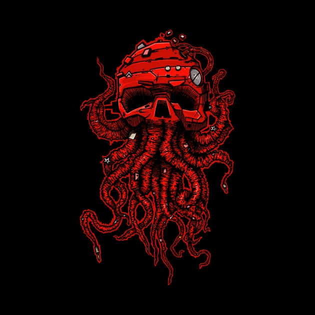 red skull kraken by manuvila