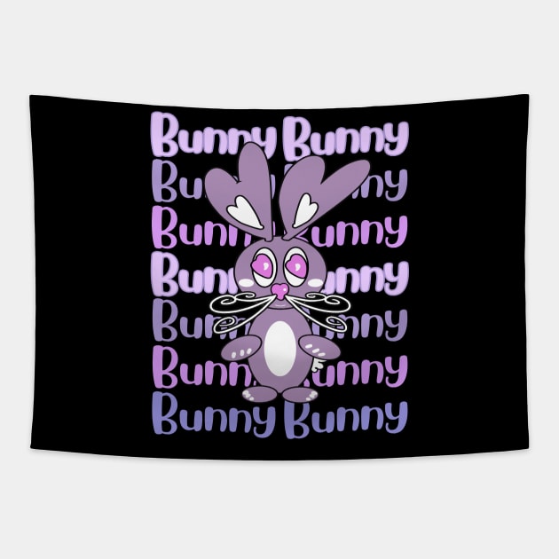 Pink Love Bunny Tapestry by AuburnQuailart