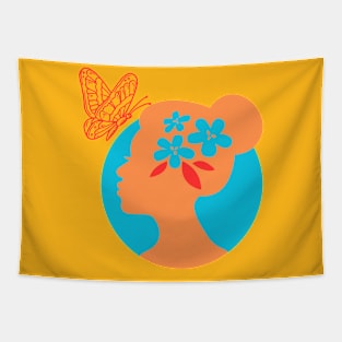 Butterfly girl Tapestry