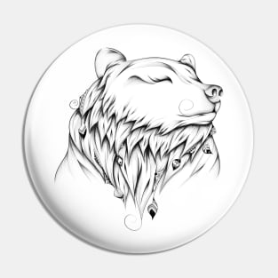 Poetic Bear B&W Pin