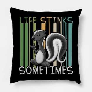 Life Stinks Sometimes Funny Skunk Pun Statement Pillow