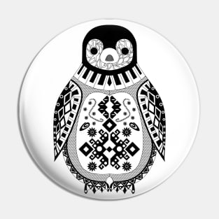 white penguin in snow pattern ecopop Pin