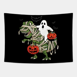 Ghost Riding Dinosaur Halloween Costume Tapestry