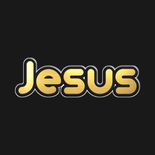 Shiny black and Gold JESUS word ver9 T-Shirt