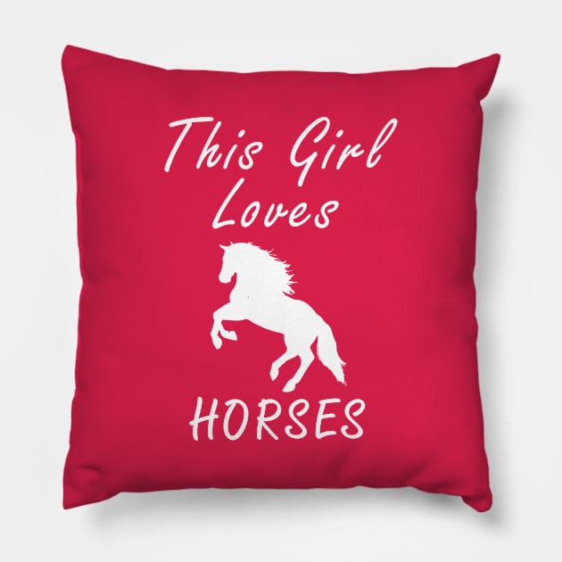 This girl loves horses Pillow by Florin Tenica