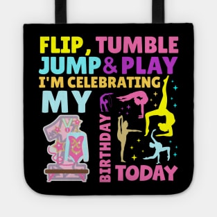 1st Birthday Gymnastics Girls Themed Party Kids One Year Old Tote