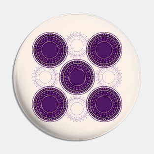 Abstract Purple Mandala Design Pin