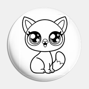 Cute Kitten With Big Eyes Pin