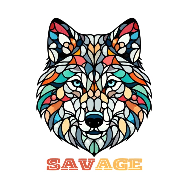 Mosaic Savage Wolf by AlpsLakeLab