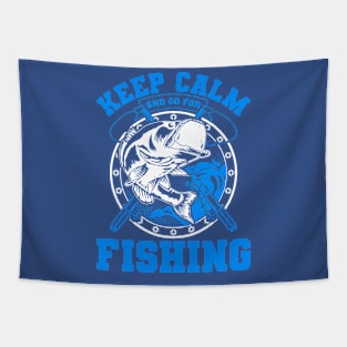 keep calm go fishing 1 Tapestry