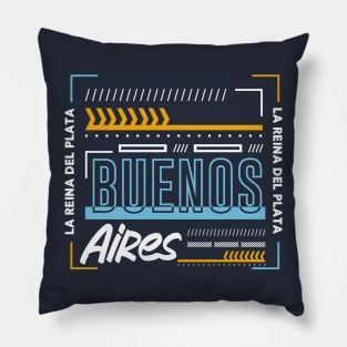 Retro Buenos Aires Argentina Word Art Argentine Pride Pillow