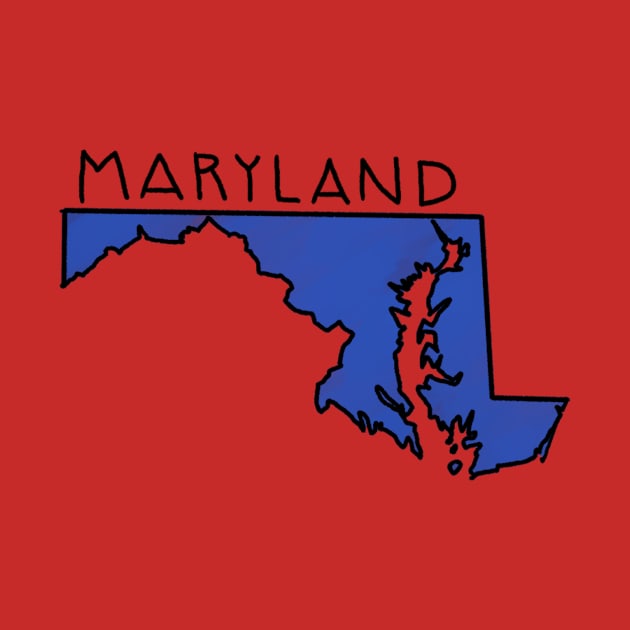 The State of Maryland - Blue Outline by loudestkitten