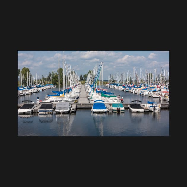 Docked boats in the harbour by josefpittner