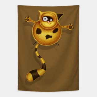 Flying Fat Cat | Brown Tapestry